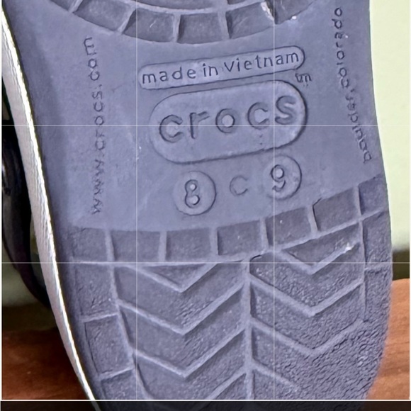 Crocs Classic Slide On Clogs Childs Sz 8 C 9 Unisex Navy With Jibbitz Attached - Picture 7 of 7